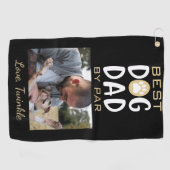 Bester Vater Par Dog Foto Name Golfhandtuch (Horizontal)
