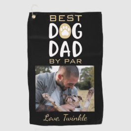Bester Vater Par Dog Foto Name Golfhandtuch