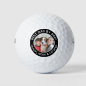 Bester Vater Par Foto Black Golfball (Vorderseite)