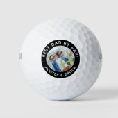 Bester Vater Par Foto Black Golfball (Vorderseite)
