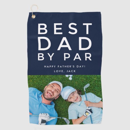 Bester Vater Par Foto Golf Vatertag Geschenk Golfhandtuch (Vorderseite)