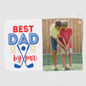 Bester Vater Par Foto Golfhandtuch (Horizontal)