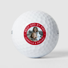 Bester Vater Par Foto Rote Golfplätze Golfball