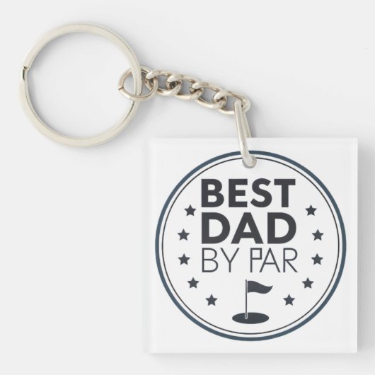 Bester Vater Par Golf-Abzeichen-Design Schlüsselanhänger (Vorderseite)