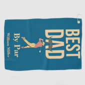 Bester Vater Par Golf Swing Mustache Funny Golfhandtuch (Horizontal)