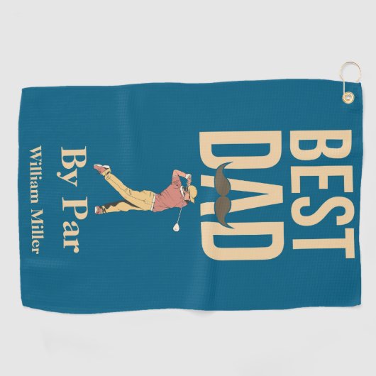 Bester Vater Par Golf Swing Mustache Funny Golfhandtuch (Horizontal)