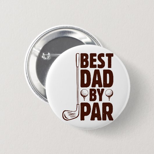 Bester Vater Par Golf Vater Button (Vorne & Hinten)