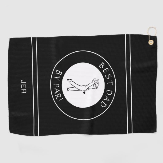 Bester Vater Par Golfer Pro Schwarz-weiße Mädels Golfhandtuch (Horizontal)