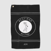Bester Vater Par Golfer Pro Schwarz-weiße Mädels Golfhandtuch (Vorderseite)
