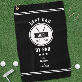 Bester Vater Par Moderner Golfer Golf Lover Black Golfhandtuch