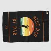 Bester Vater Par Moderner Golfer Silhouette Schwar Golfhandtuch (Horizontal)