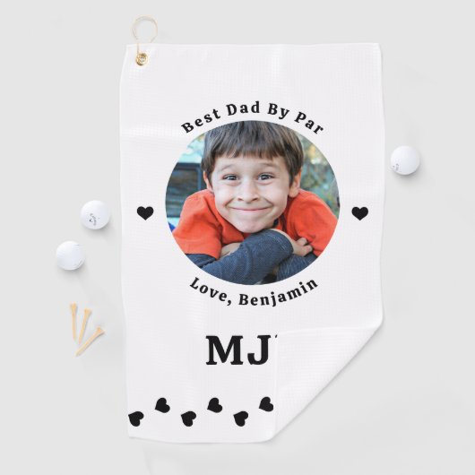 Bester VATER Par Modernes Personalisiertes Foto Golfhandtuch (Insitu)