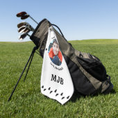 Bester VATER Par Modernes Personalisiertes Foto Golfhandtuch (Gras)