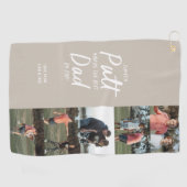 Bester Vater Par Multi Foto Beige Vatertag Golfhandtuch (Horizontal)