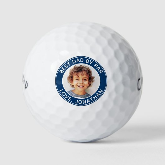 Bester Vater Par Personalisiert Modernes Golfer Fo Golfball (Vorderseite)
