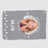 Bester VATER Par Personalisiertes Foto Golfhandtuch (Horizontal)