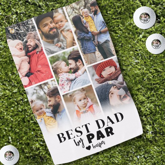 Bester Vater Par Personalisiertes Foto Golfhandtuch