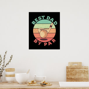 Bester Vater Par Vintager Golfplatz Lover Vater Ge Poster