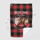Bester Vater per Par 2 Kinder FotoCollage Personal Golfhandtuch (Insitu)