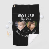 Bester Vater per Par 2 Kinder FotoCollage Personal Golfhandtuch (Insitu)