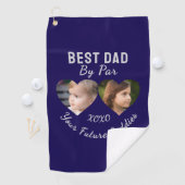Bester Vater per Par 2 Kinder FotoCollage Personal Golfhandtuch (Insitu)