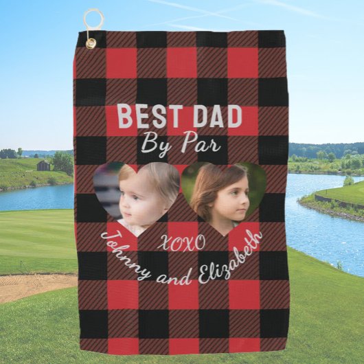 Bester Vater per Par 2 Kinder FotoCollage Personal Golfhandtuch