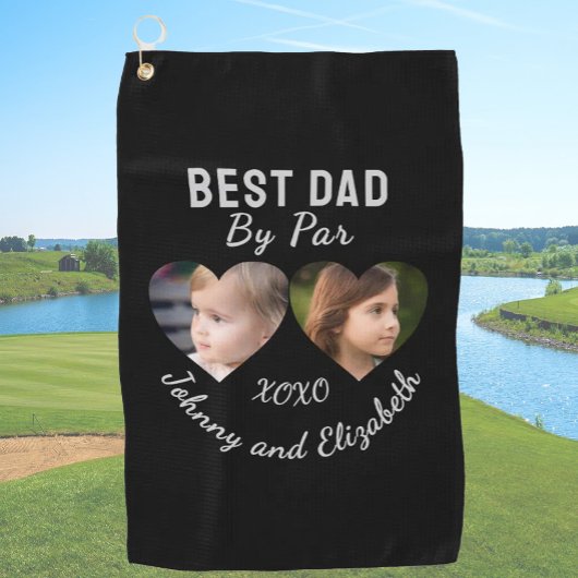 Bester Vater per Par 2 Kinder FotoCollage Personal Golfhandtuch