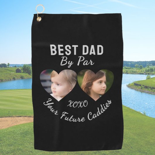 Bester Vater per Par 2 Kinder FotoCollage Personal Golfhandtuch