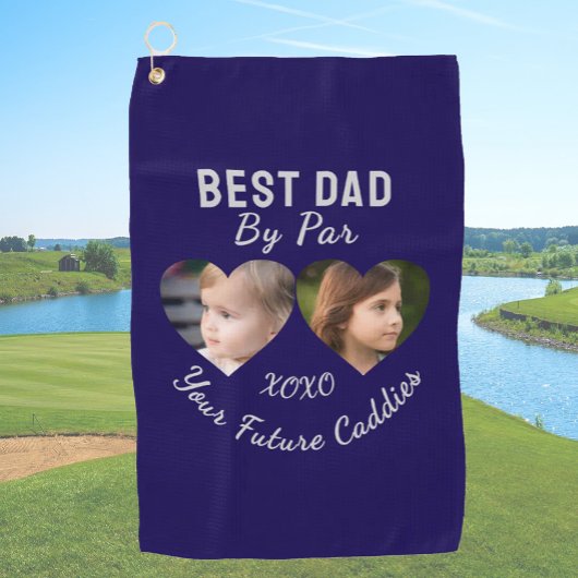 Bester Vater per Par 2 Kinder FotoCollage Personal Golfhandtuch