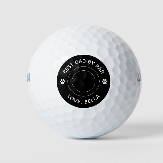 Bester Vater per Par Cat Paw Print Foto Text Golf  Golfball (Vorderseite)