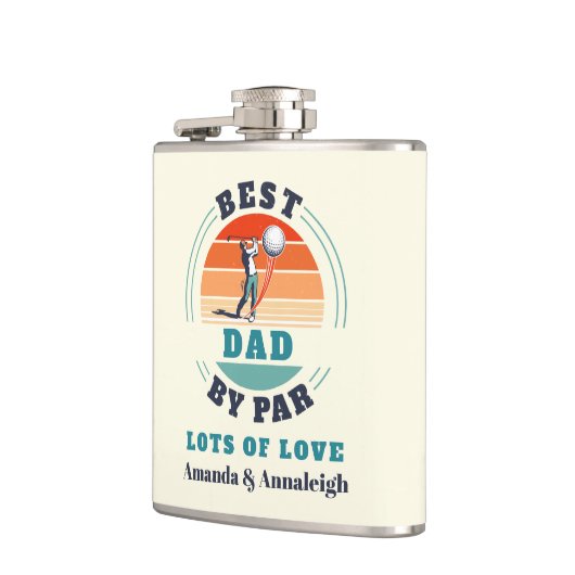 Bester Vater per Par Custom Retro von Daughters Go Flachmann (Links)