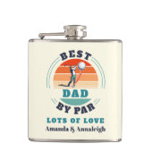 Bester Vater per Par Custom Retro von Daughters Go Flachmann (Vorderseite)