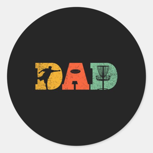 Bester Vater per Par Disk Golf Vater Flying Disk G Runder Aufkleber (Vorderseite)