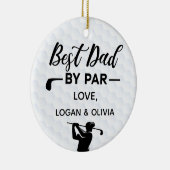 Bester Vater per Par einfach & Individuelle Name Keramik Ornament (Rechts)