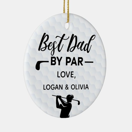 Bester Vater per Par einfach & Individuelle Name Keramik Ornament (Rechts)