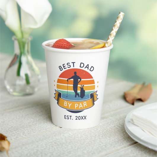 Bester Vater per Par Golf Lover Custom Pappbecher (In Situ)