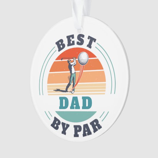 Bester Vater per Par Retro Custom Golf Lover Ornament (Vorderseite)