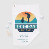 Bester Vater per Par Retro Lover Custom Golfhandtuch (Insitu)