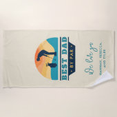 Bester Vater per Par Retro Ruhiger Golfplatz Lover Strandtuch (Vorderseite)