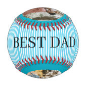 Bester Vater Personalisiert 3 Foto Baseball (Rückseite)