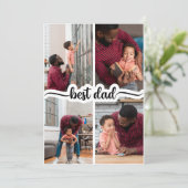 Bester Vater Personalisiert 4 FotoCollage Ankündigung (Stehend Vorderseite)