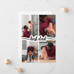 Bester Vater Personalisiert 4 FotoCollage Ankündigung