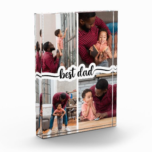 Bester Vater Personalisiert 4 FotoCollage Fotoblock (Links)