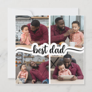 Bester Vater Personalisiert 4 FotoCollage Karte