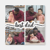 Bester Vater Personalisiert 4 FotoCollage Magnet (Vorne)