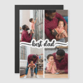 Bester Vater Personalisiert 4 FotoCollage Magnetkarte (Vorne/Hinten)