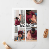 Bester Vater Personalisiert 4 FotoCollage Mitteilungskarte (Vorderseite/Rückseite Beispiel)