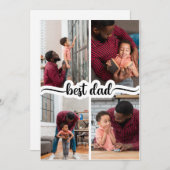 Bester Vater Personalisiert 4 FotoCollage Mitteilungskarte (Vorne/Hinten)