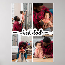Bester Vater Personalisiert 4 FotoCollage Poster