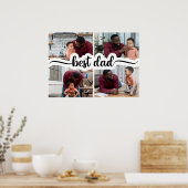 Bester Vater Personalisiert 4 FotoCollage Poster (Küche)